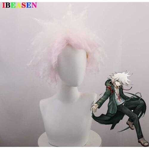 Komaeda Nagito Wig Danganronpa Cosplay Wigs Anime Dangan Ronpa Heat Resistant Hair Komaeda Nagito Cosplay Wig + Wig Cap