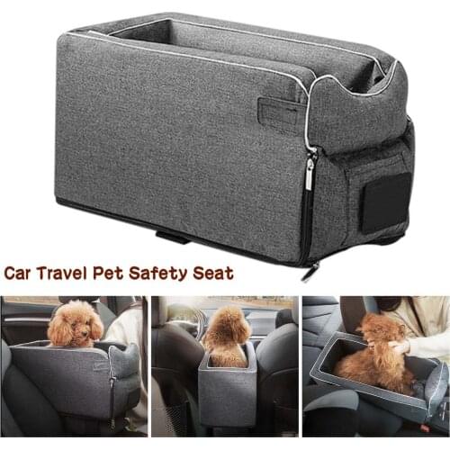 Pet Safety Seat Removable Universal Vehicle Armrest Pet Carrier Seat Washable Pet Bed For Small Pet Outdoor Travel