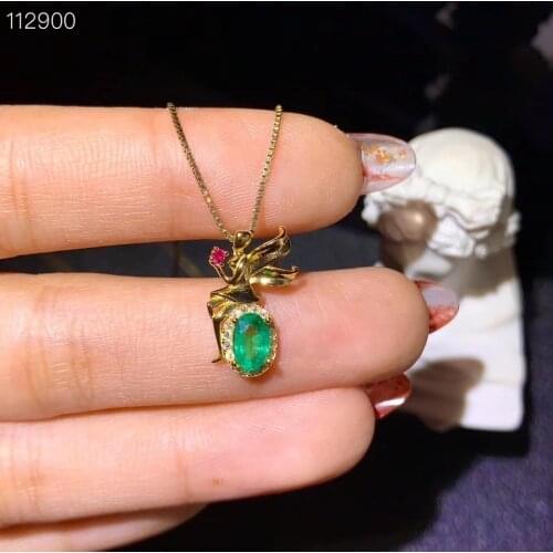 Recommend love confession:natural emerald necklace women for women silver pendant fine jewelry birthday gift you are my angel