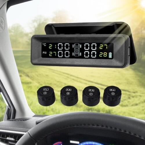 Solar TMPS Sensors Universal Car Tire Pressure Monitoring System Digital LCD Off Road 4x4 SUV Automobile Accessories Electronics