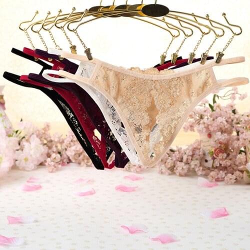 1 Pcs Lace Thong Lingerie Sexy Hot Vibrating Panties Underwear Open File Strings Hot Thongs Temptation Hollow T Pants