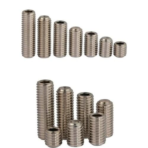 M6 304Stainless steel concave end set screw hexagon socket headless screw