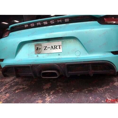 Z-ART carbon fiber rear diffuser for Boxster 2016-2020 carbon fiber rear lip for Cayman 2016-2020 718 carbon fiber rear chin