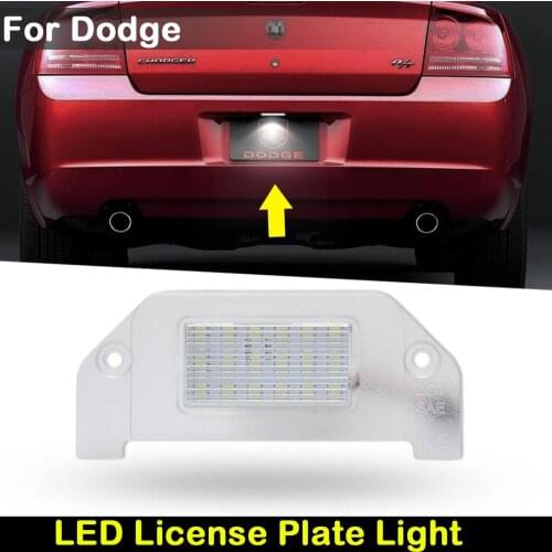 For Dodge Dart Challenger Avenger Charger Magnum Car Rear White LED License Plate Light Number Plate Lamp