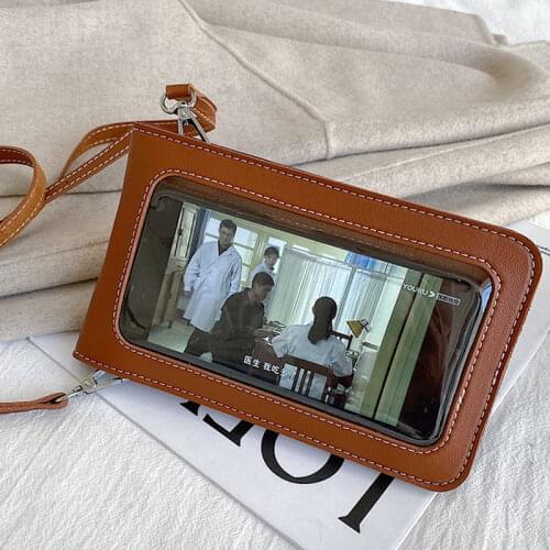 Female Fashion Luxury Shoulder Bags Touch Screen Mobile Phone Bag Mini Vertical Key Change Crossbody Bags High Quality Handbag