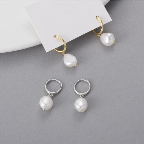 Dorin 925 Sterling Silver Womens Earrings Korean Pearl Pendant Earrings For Lovers' Anniversary Wedding Gift Fine Earring