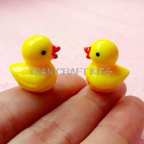 100pcs 3D Duck Cabochon (18mm Yellow Animal Cabochon Kawaii Jewelry Charms Earrings Making Cell Phone Deco Decoden