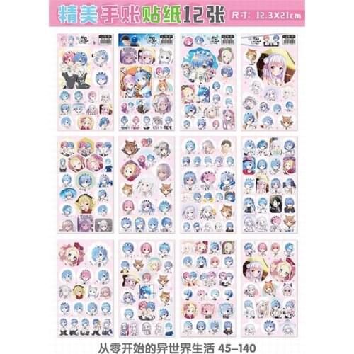 120 sheets/lot Anime Re Life in a different world from zero Sticker TOY magic 3d wall stickers for kids rooms