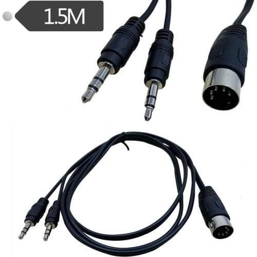 2 * 3.5 double audio plug to MIDI 5-core adapter audio output MIDI 5-core din5p 1.5m