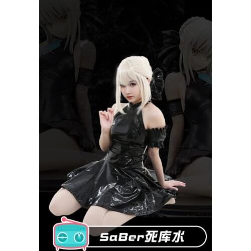 2021 FGO my king black saber swimsuit cosplay dead reservoir water swimwear Japanese cos suit FATE series LL