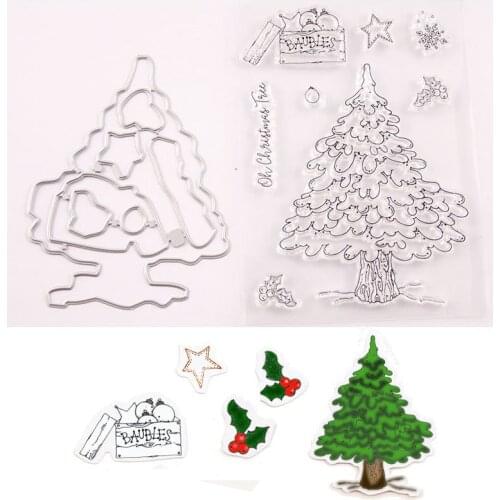 2021 Christmas Tree Snowman Elk Santa Claus Clear Stamp Transparent For Scrapbooking DIY Stencil Metal Cutting Die Scrapbook