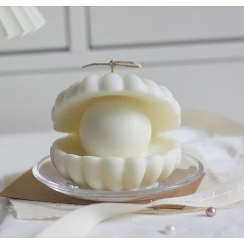 3D Pearl Seashell Silicone Mold Soy Candle Making Aromatherapy Soap Cake Art Craft Baking Mold Fondant Cake Decorating Tools