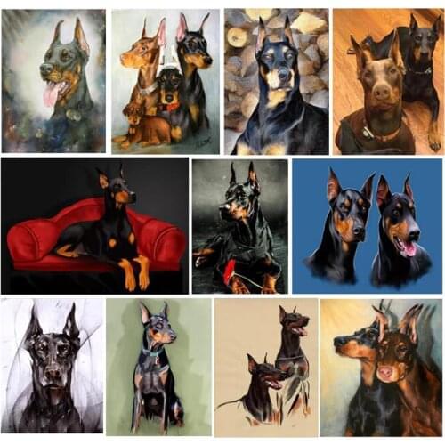 5D diamond painting cross stitch,Doberman Pinscher,DIY diamond embroidery full square 3D diamond mosaic rhinestone new C577