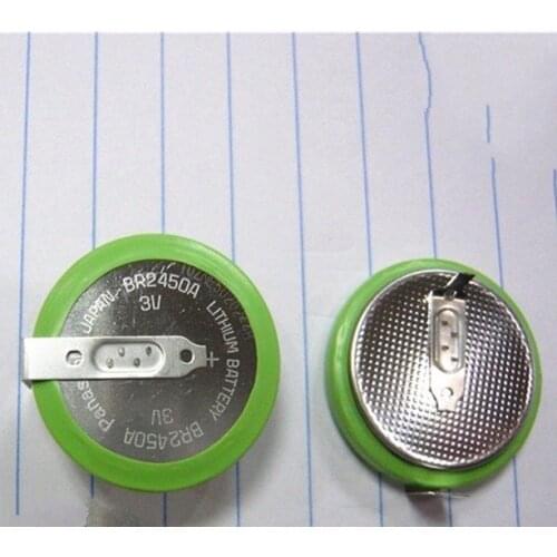 5pcs/lot Panasonic 3V BR2450A Button Batteries Cell High Temperature Resistant Lithium Battery with solder feet CR2450