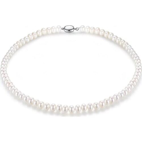 White Natural Freshwater Pearl Necklace For Women 8-9mm Necklace Beads Jewelry 45cmLength Necklace Fashion Jewelry