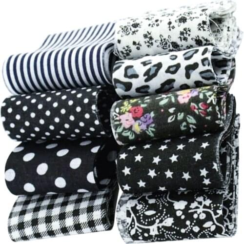 F030# new arrivals patchwork jelly roll fabric strips 9pcs/lot black sets 5cmx100cm 100%cotton fabric handmade sewing tilda