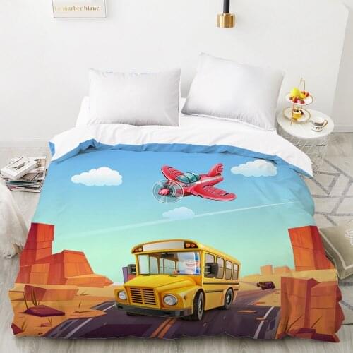 Car Cartoon Kids Duvet cover Quilt/Blanket/Comfortable Case Bedding for children baby girls 140x200 240x220 for Home aircraft
