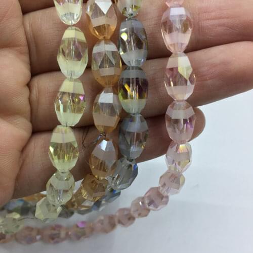 Eruifa 20pcs 8*12mm Matt AB Faceted Galss Beads Charms Pendant Jewelry DIY Hand making Earring Necklace Bracelet