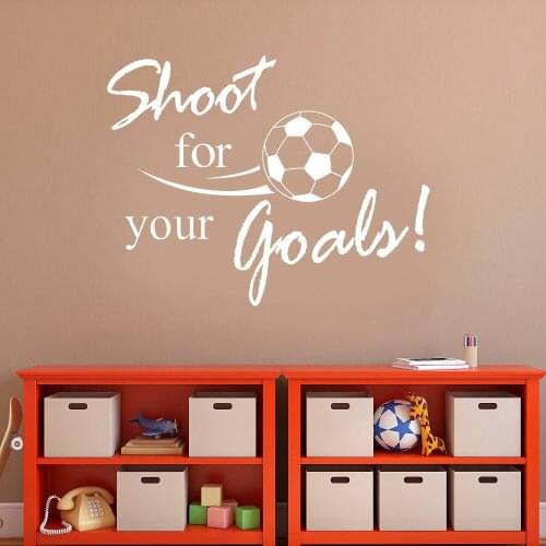 Football Shoot for your goal Wall Sticker Home Decals Words Letters Decor Vinyl Z111