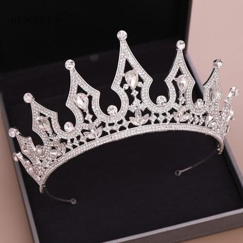 Hot-selling New Crystal Crowns For Brides Shinny Strass Wedding Tiaras Diamonds Head Accessorioes SQ403