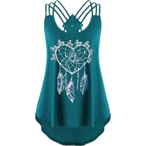 HOT SALE Plus size women Summer Sexy Women Printed Loose Plus Size Backless Strap Top Vest soft texture and comfortable home