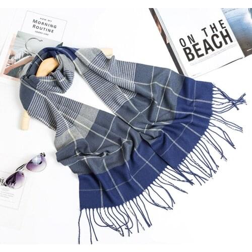 2020 Classical Winter Plaid Scarf Windproof cashmere Shawls Casual Scarves Soft Business Scarf For Man wool pashmina