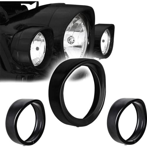 4 1/2" 4.5 inch LED Auxiliary Lights Trim Ring For Harley Street Glide+7 inch Motorcycle Led Headlights Trim Ring black Chrome