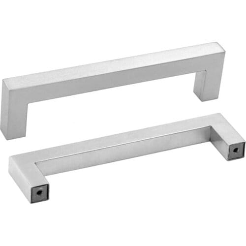 Stainless Steel Square Cabinet Handles Silver Knob Bathroom Door Kitchen Furniture cupboard drawer Pull