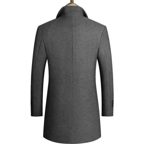 Fashion Woollen Male Business Thick Casual Autumn Winter Overcoat Warm Wool Men Coat Blends Brand Clothing Mens Coat