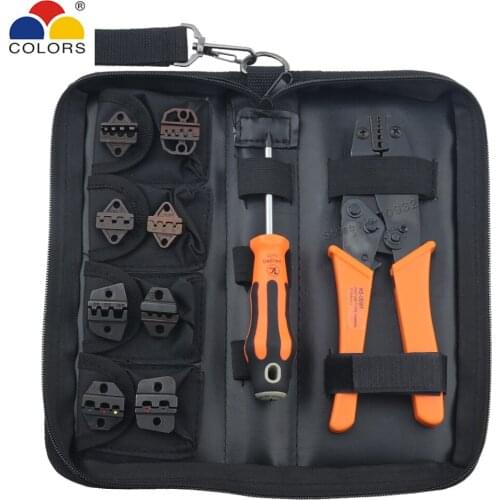 8" Crimping Pliers Kit Tube Bootlace Ferrules DuPont Conventional Plug Non Insulated Bare Terminal Replace Jaws Set Hand Tools