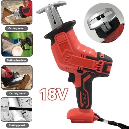 18V Cordless Electric Reciprocating Saw Portable Saber Saw Jig Saw Wood Metal Cutting Tool Multi Power Tool Without Battery