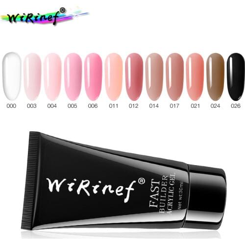WiRinef Poly Extension Nail Gel 30g UV Builder Gel Nail Brush Tool Clear Nail Tips Hard Jelly Acrylic Gel Polish