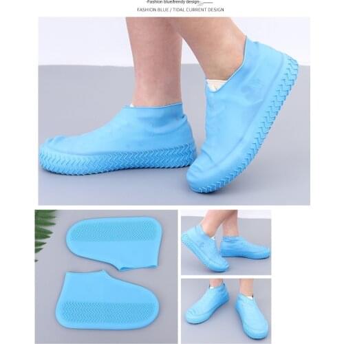 Portable Waterproof Silicone Shoe Covers Slip-resistant Rain Boots Women Men Shoes Cover Protectors for Indoor Outdoor Camping