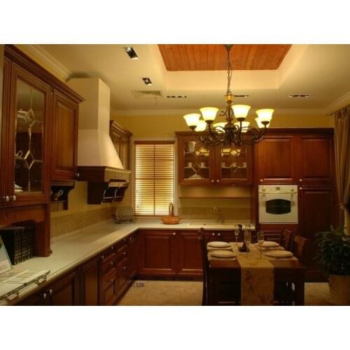 Fancy cherry solid wood kitchen cabinets(LH-SW058)