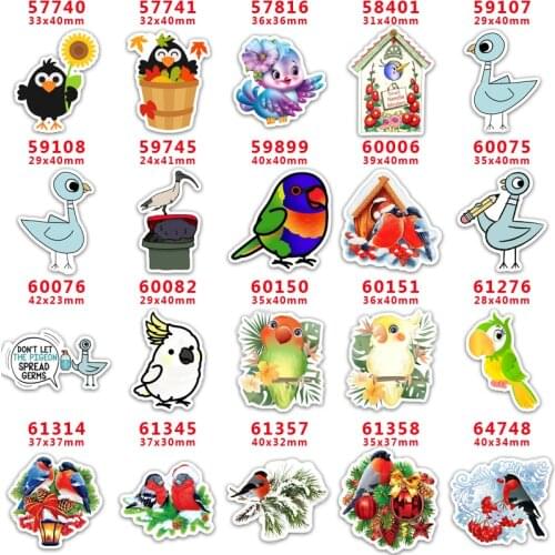 DIY Craft Supplies Sewing Accessories Cartoon Bird Printed Planar Resins Mold 10 Pieces. PR-57740