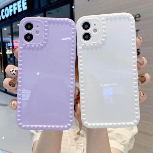 Candy Color Cute Heart Shockproof Phone Case For iPhone 11 12 Pro Max Mini 7 8 Plus XR XS MAX SE 2020 Full Lens Soft TPU Cover