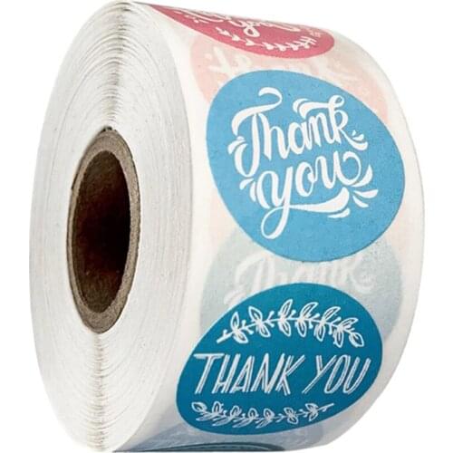500pcs Self Adhesive Thank You Sealing Stickers Round Floral Labels Handmade