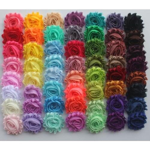 30pcs/lot 2.5" Top Quality Chiffon Shabby Flowers for Newborn Baby Girls Headband Barefoot Sandals Clothing Hair Accessories