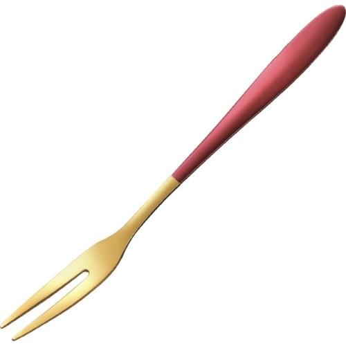 Stainless Steel Two-tine Fruit Fork Tableware Multiple Use Snack Cake Dessert Forks Canteen Cafeteria Home Flatware