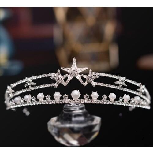 Bridal Headdress Wedding Alloy Headdress Crown Headband Wedding Dress Hair Accessories Adult Birthday Accessories