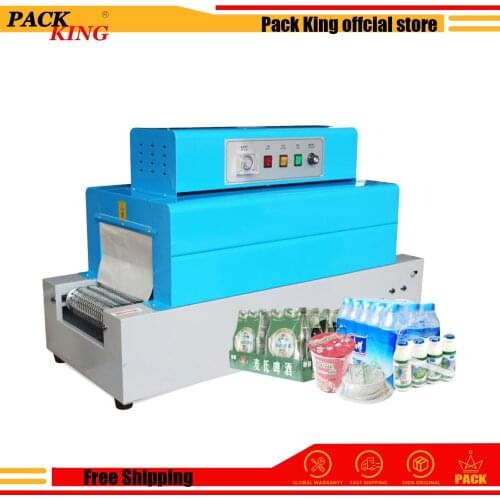 BS260 Thermal Film Wrap Shrinking Machine PET PP POF Film Package Infrared Shrinker Packaging Electrical Heating Tunnel Shrink