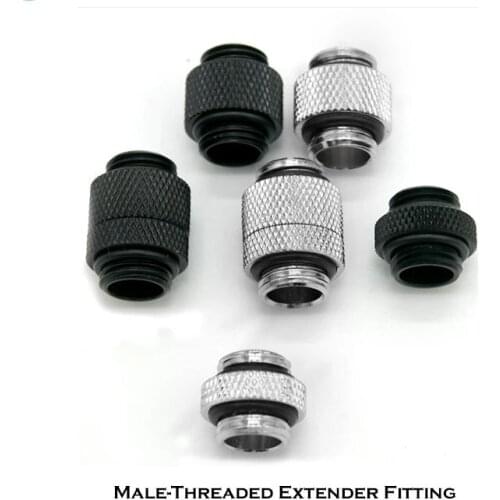 G1/4'' Dual Male Threaded Extender M-M Black Silver White Gold For Water Cooling