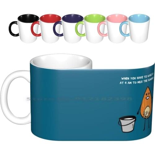 Vegans Unite! Ceramic Mugs Coffee Cups Milk Tea Mug Almond Milk Morning Vegan Coffee Tea Fun Nerd Geek Weird Quirky Clever Dawn