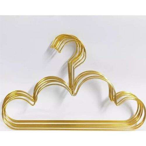 5pcs Hangers Non Slip Metal Toddlers Clothes Hanger Golden Kids Cloud Shape Coat Hanger Clothing Storage Organizer Rack