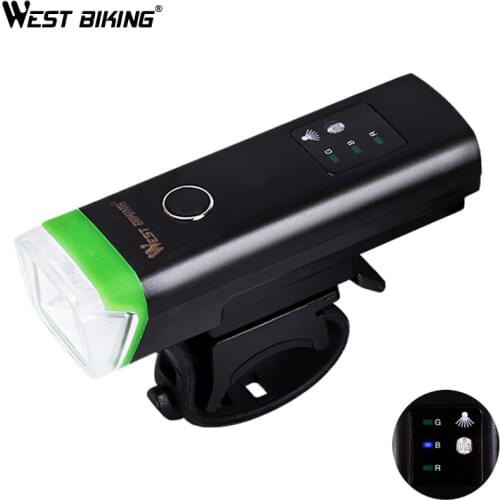 WEST BIKING Intelligent Bike Light Cycling Front Light 4 Modes Warning Flashlight USB Charging Sensor Auto Lamp Bicycle Light