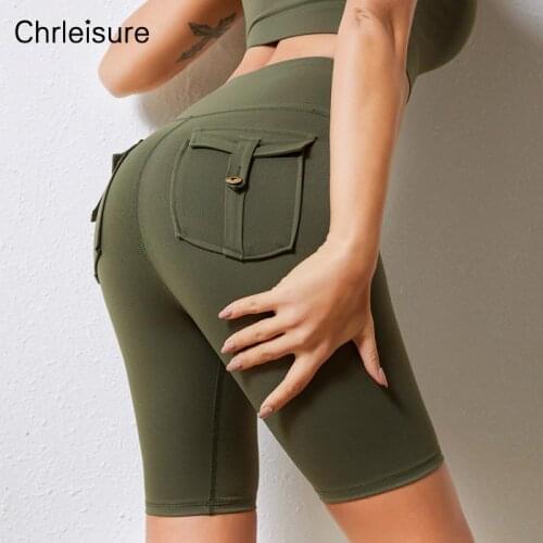 CHRLEISURE Push Up Shorts Seamless Sports Women Fitness Biker Shorts High Waist Running Summer Gym Workout Slim Cycling Shorts