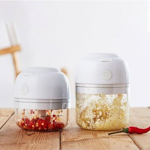 100/250ML Electric Kitchen Chopper Garlic Masher Meat Grinder Mini Food Garlic Vegetable Chopper Crusher Rechargeable