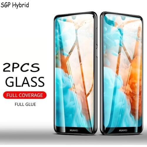 2PCS New 9D Full Glue Cover Safety Glass For Huawei Y5 2019 Y6 Y7 Y9 2019 Y9 Prime 2019 Screen Protector Protection Film Edge to