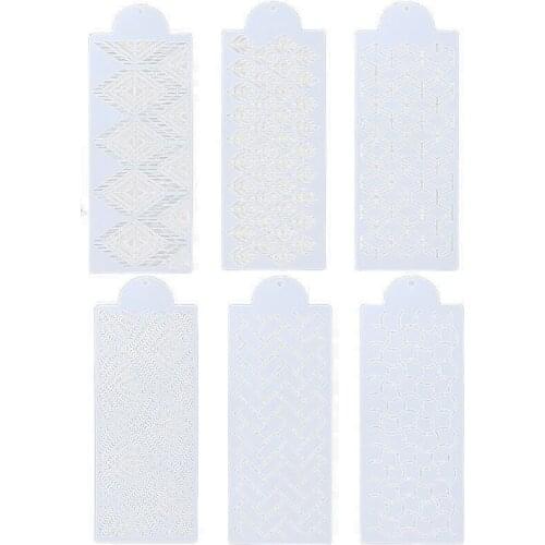 6 Plastic Cake Decorating Stencils, For Cupcakes, Cookies, Wedding Cake Decorations, Decorations-ABUX