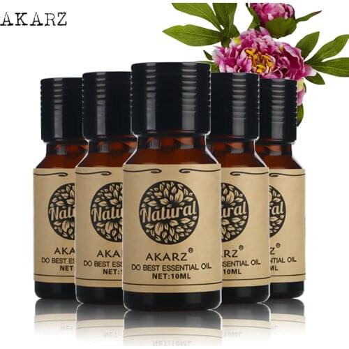 AKARZ Famous brand Jasmine Tea tree Musk Rose Sandalwood essential oil For Aromatherapy Massage Spa Bath skin care 10ml*5